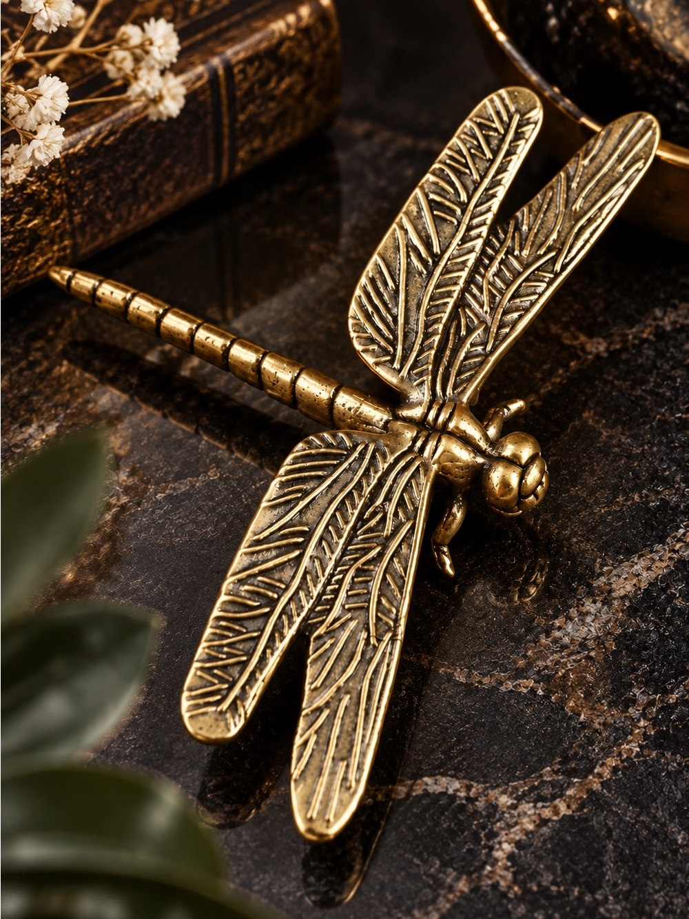 Gold Dragonfly Wall Accent - Decorative Home Art